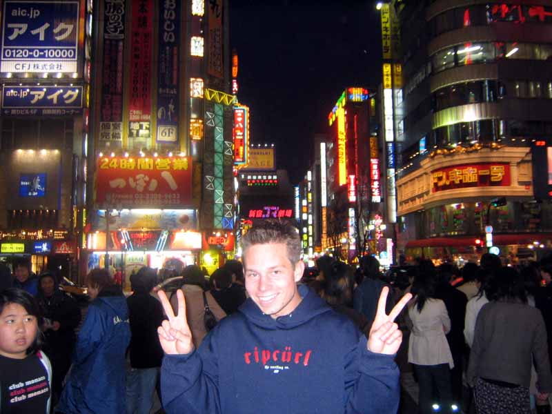 Jason getting into the japanese culture in Shinjuku