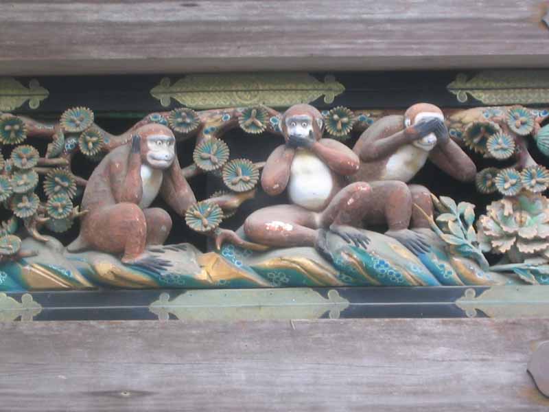 The famous “Hear no evil, speak no evil, see no evil” monkeys