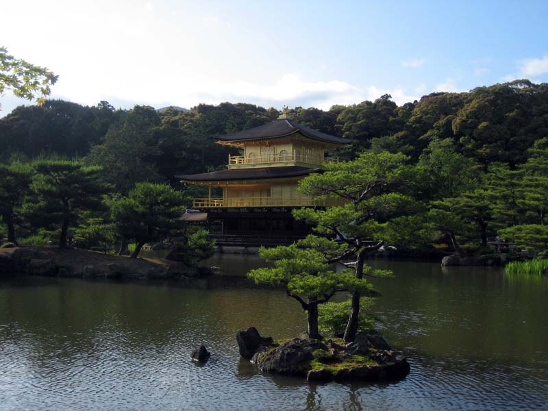 Kinkakuji was once the residence of a shogun before it was converted into a Buddhist temple. Its walls are covered in authentic gold leaf.