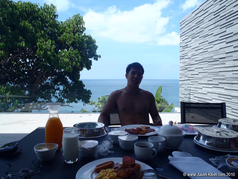 Breakfast at the villa.  It’s a tough life.